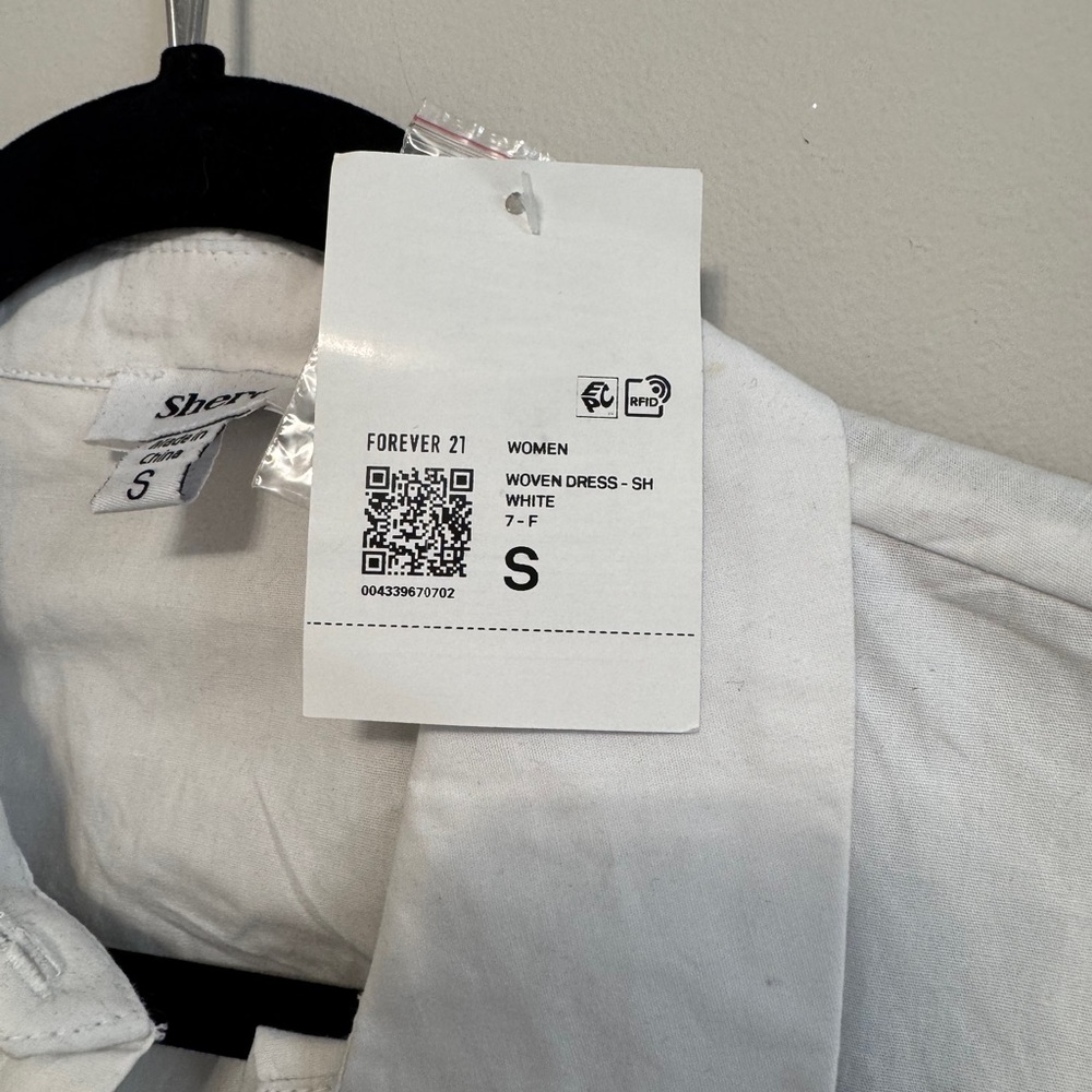 NWT | Forever 21 White Long Sleeve Dress, Size S - Picture 2 of 5